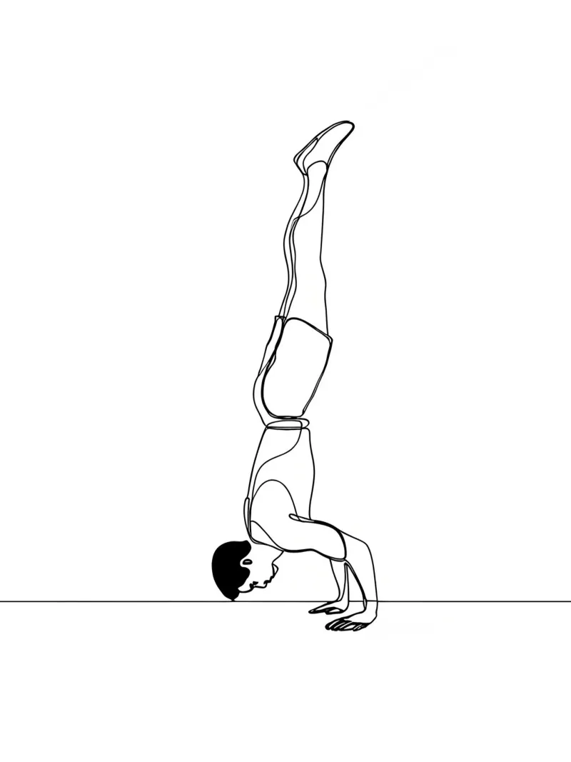 Uomo in piedi - Line art minimalista pellicola backlit da Viv Line Art