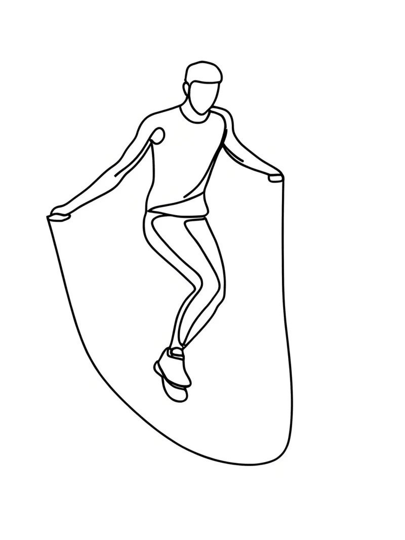 Jumprope - Minimalist Line Art canvas by Viv Line Art