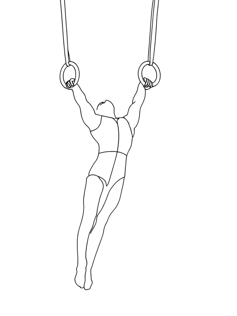 Ginnasta - Line art minimalista pellicola backlit da Viv Line Art