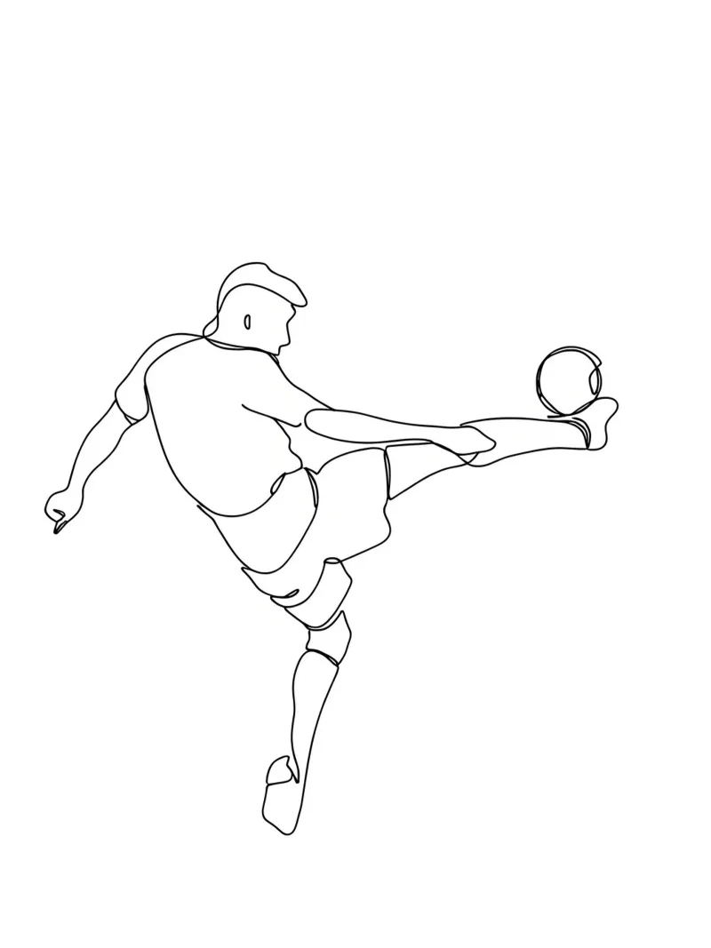 Calcio - Line art minimalista pellicola backlit da Viv Line Art