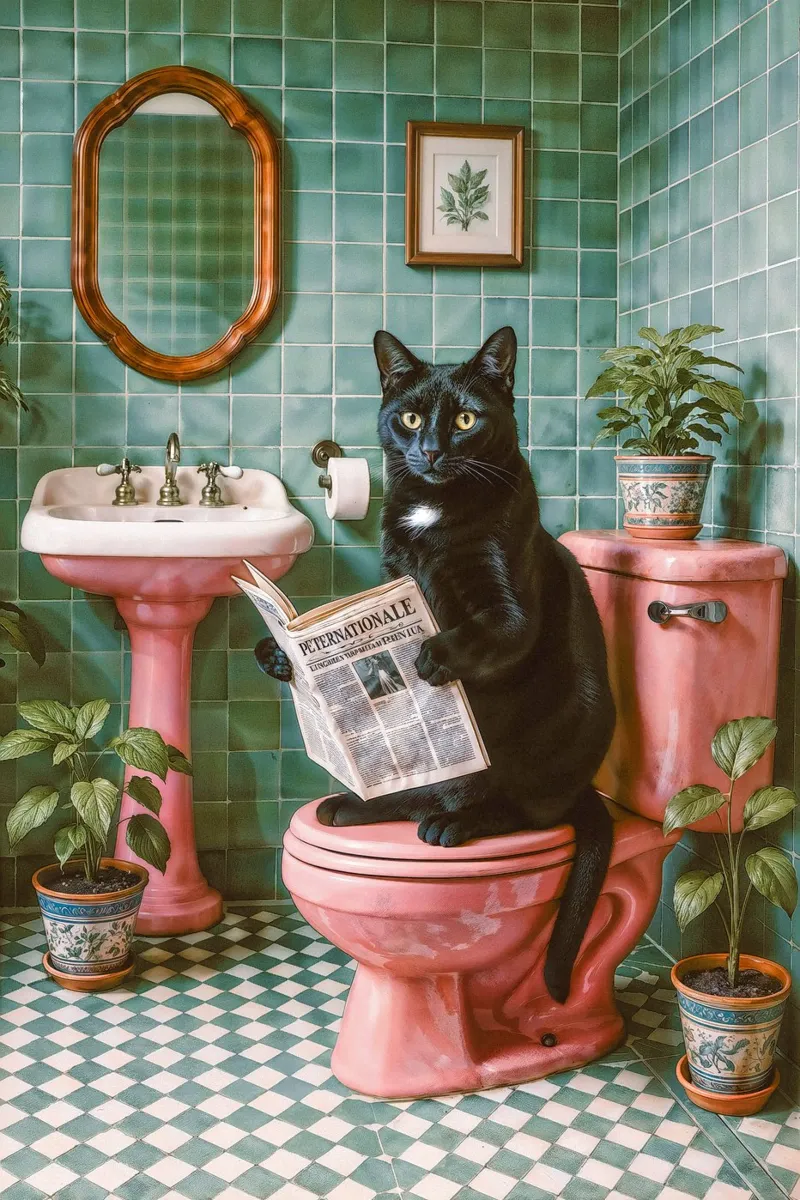 Bad Time Stories - The relaxed cat read hahnemühle by Studio Mooodz