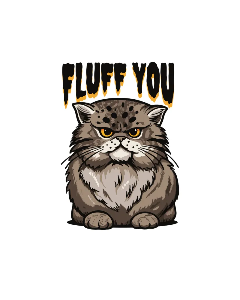 angry fluffy cat. hahnemühle by 🥝 KIWI STORE