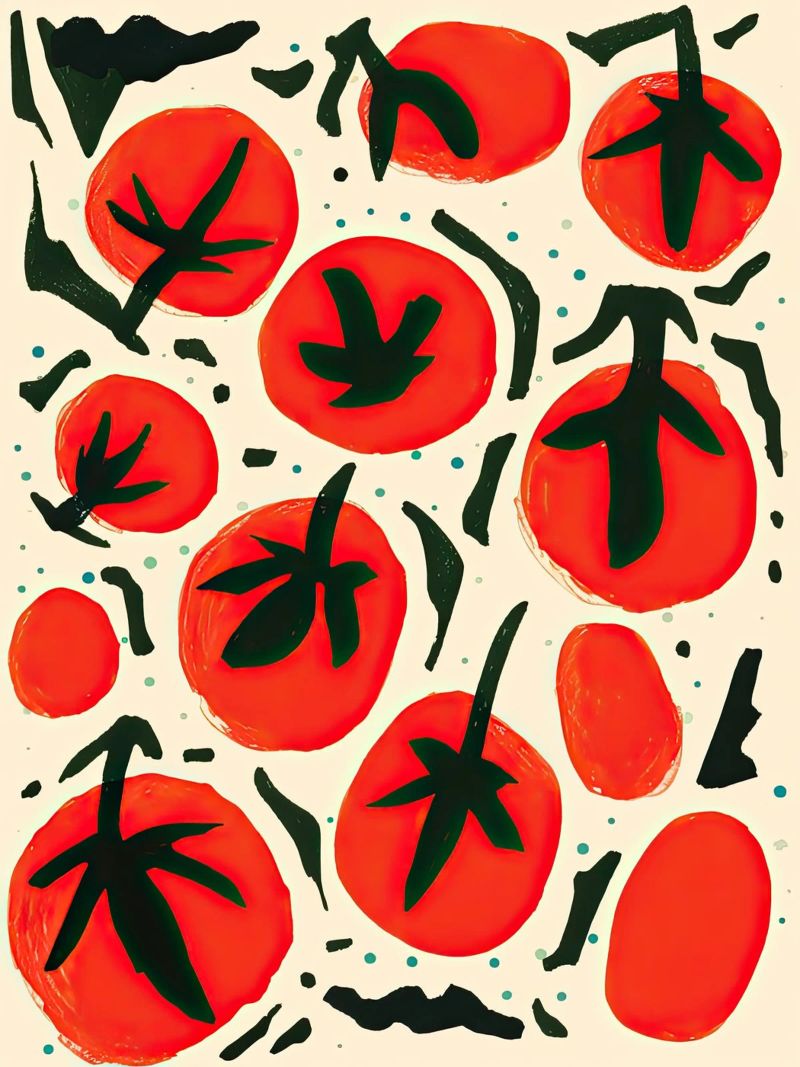 Big Tomato Pattern pellicola backlit da Peaches Art Prints