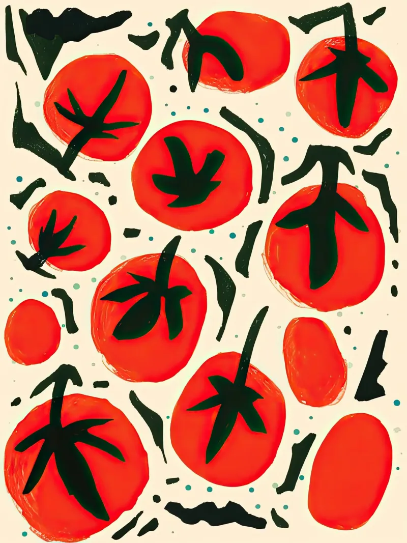 Big Tomato Pattern carta hahnemühle da Peaches Art Prints