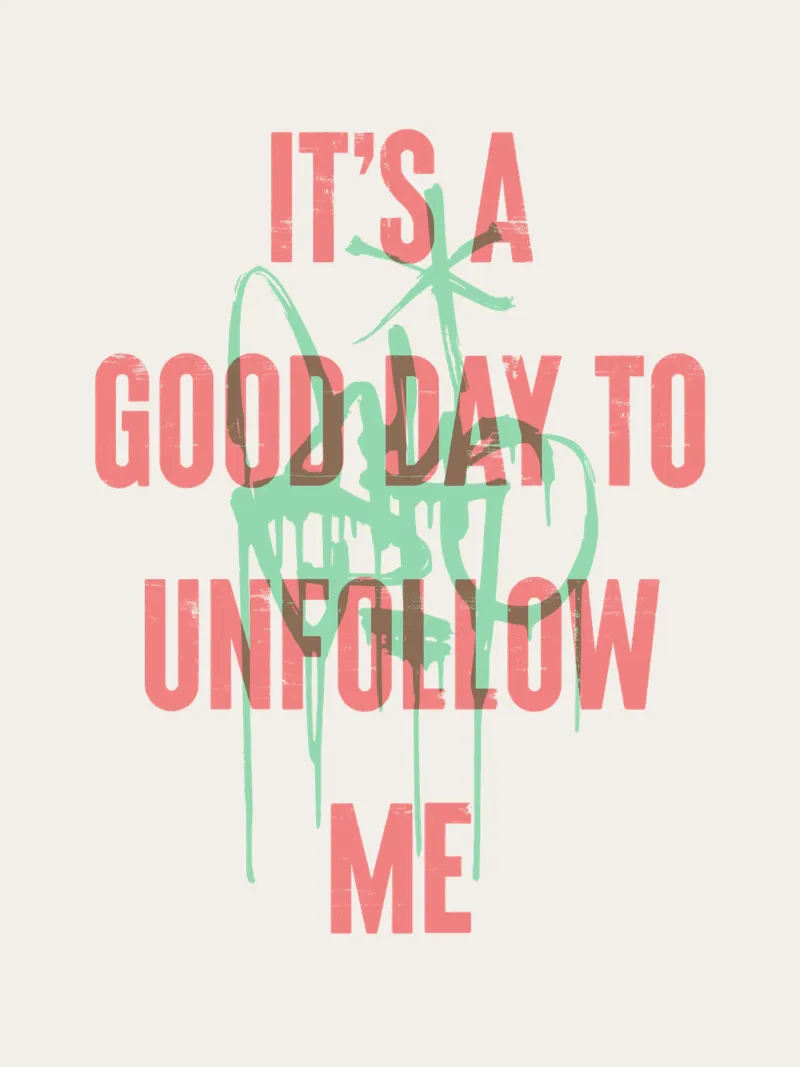 It’s a good day to unfollow me poster with wooden frame by Vintagrafica