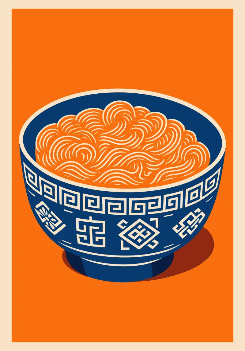 Ramen Art - Japanese noodle soup in pop art style alu-dibond by Studio Mooodz