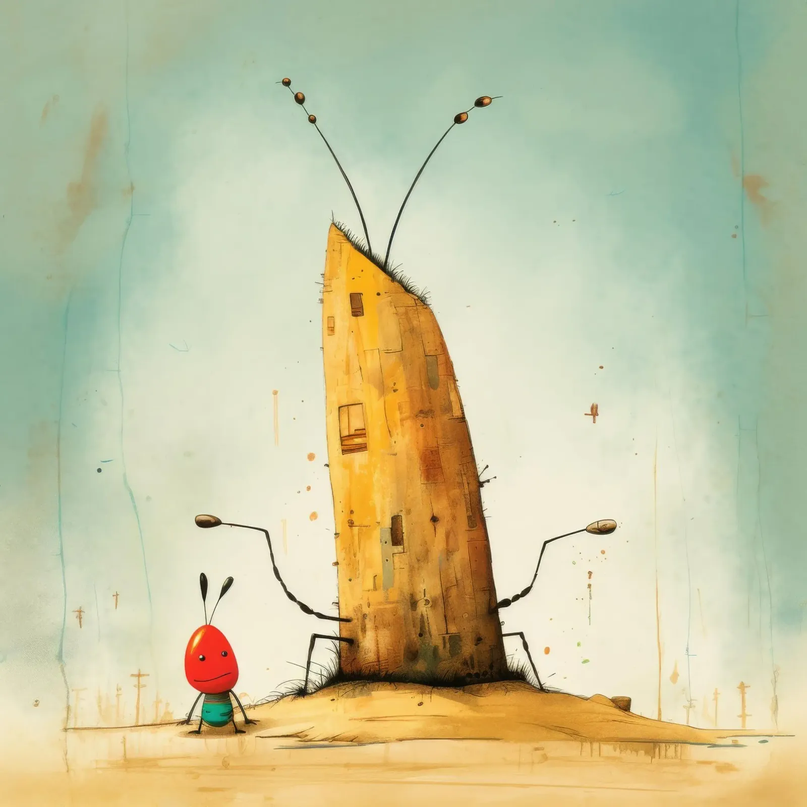 Termite minima 1 poster con telaio in alluminio da Minimal Animal Art