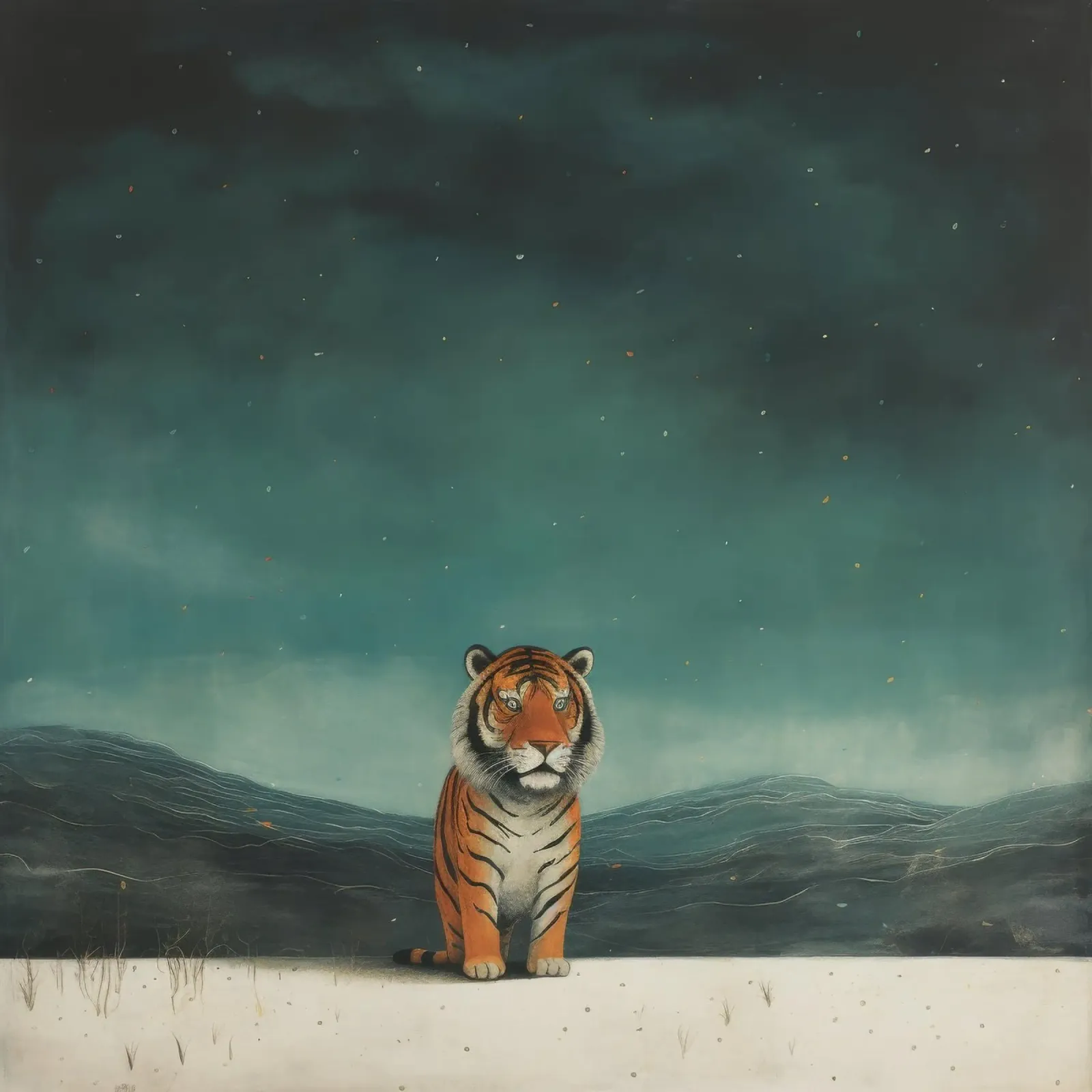 Tigre minima 3 pellicola backlit da Minimal Animal Art