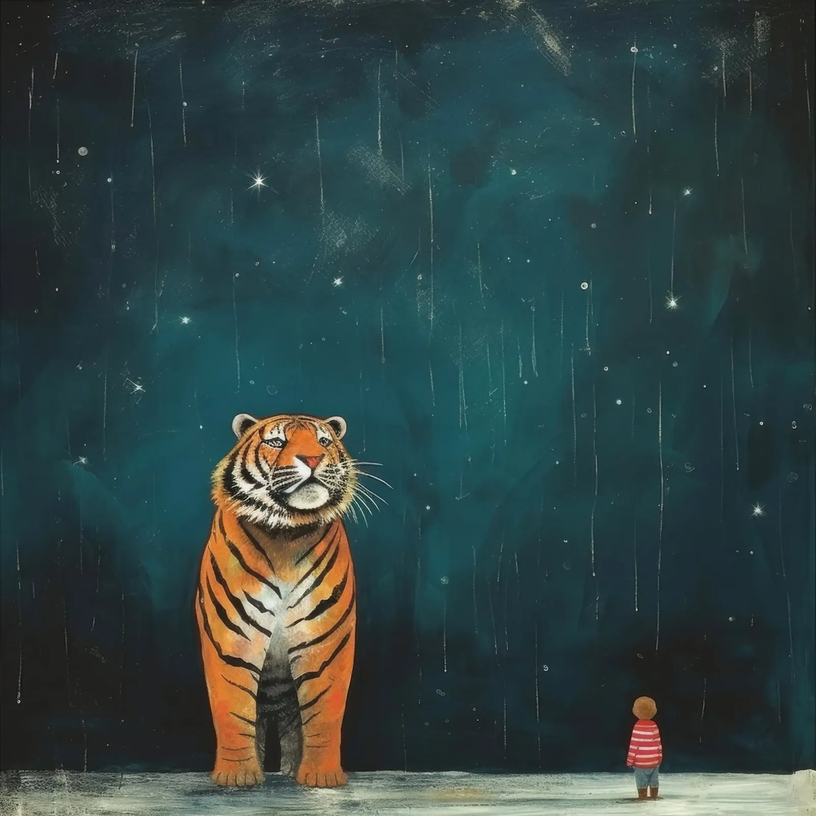 Tigre minima 4 pellicola backlit da Minimal Animal Art