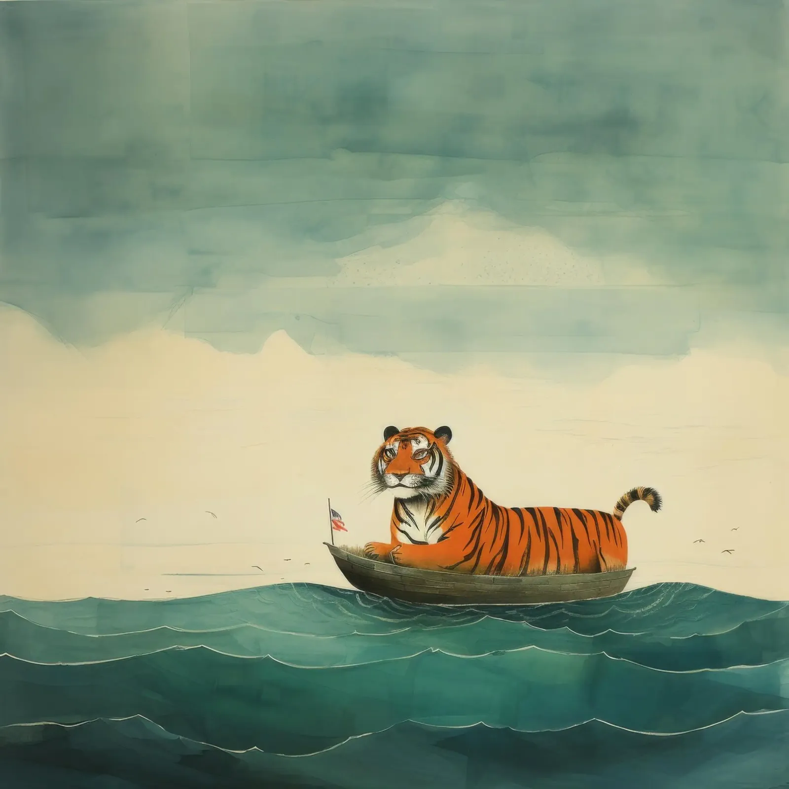 Tigre minima 1 pellicola backlit da Minimal Animal Art