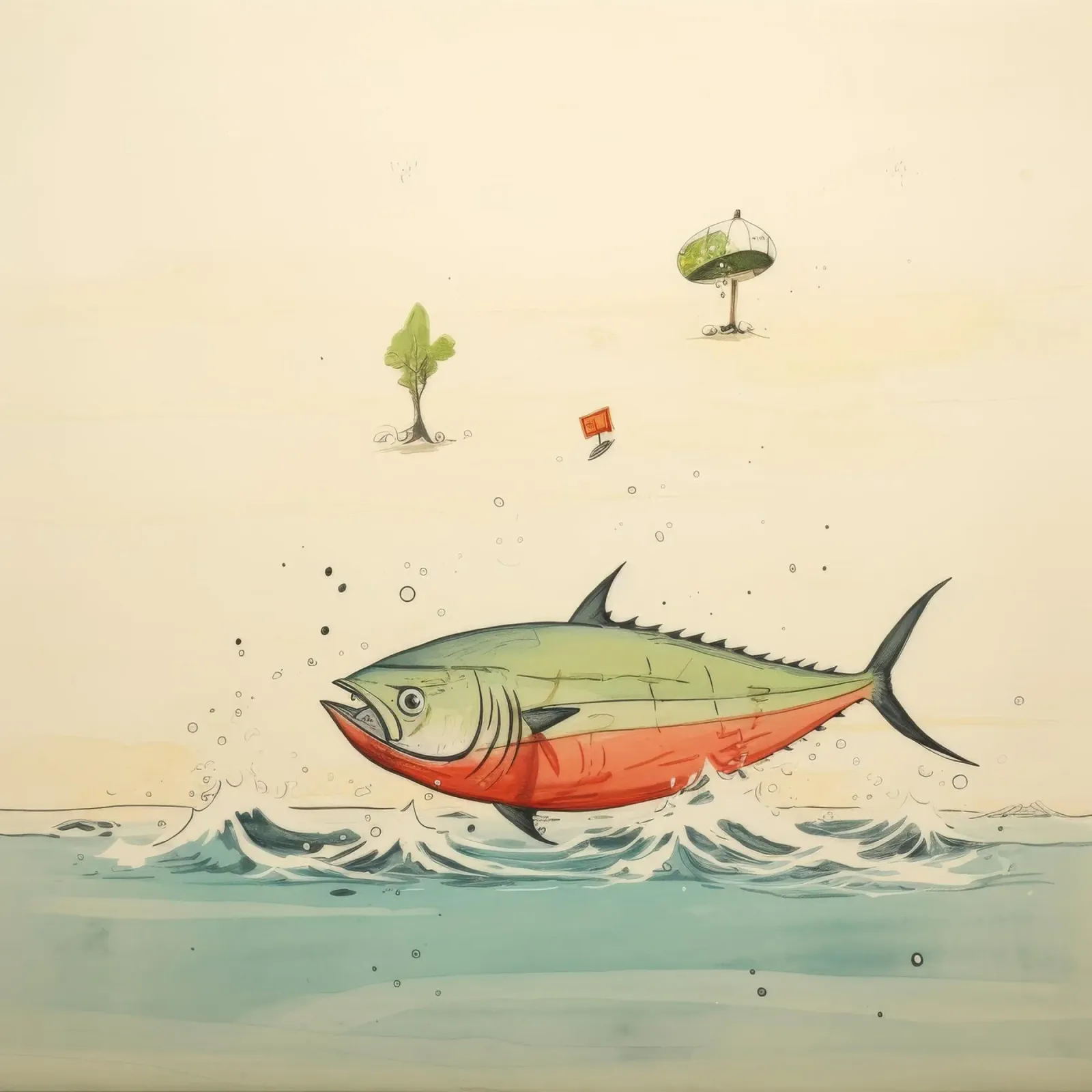 Tonno minimo 2 plexiglass da Minimal Animal Art