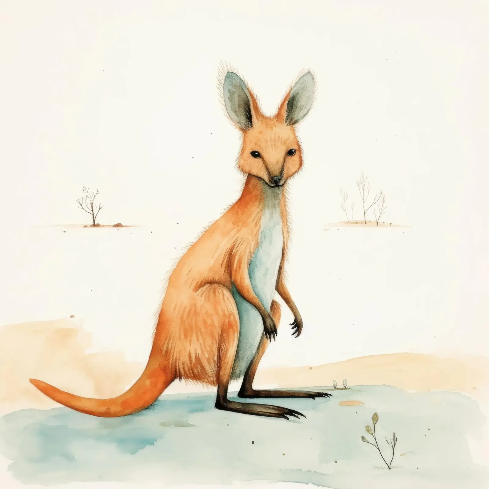Wallaby minimale 2 pellicola backlit da Minimal Animal Art