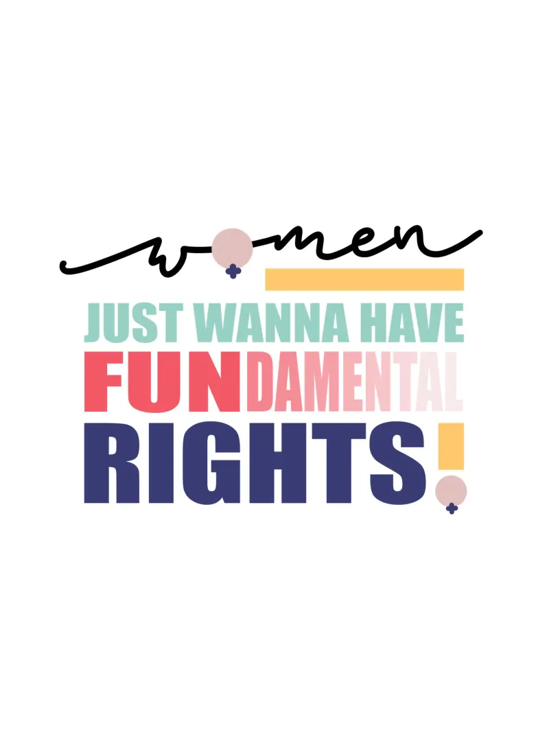 Women just wanna have FUNdamental rights! poster con telaio in legno da LIMITED EDITION LETTERS