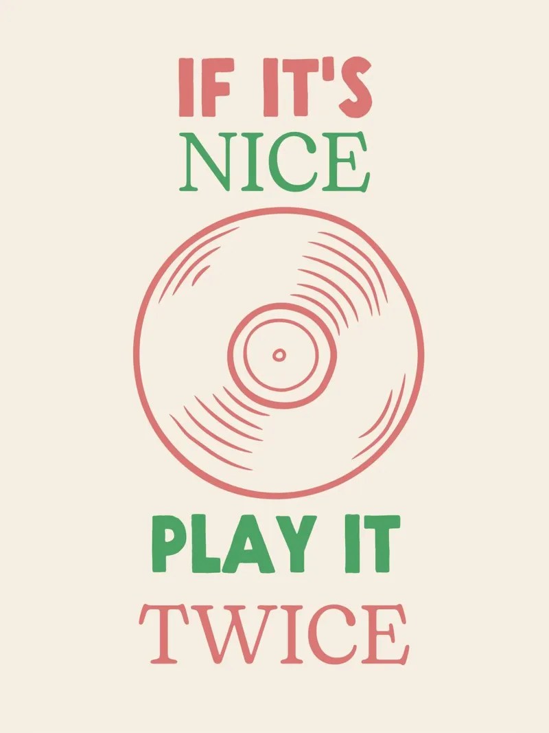Se è bello, suonalo due volte - Citazione dal disco musicale alluminio dibond da Peaches Art Prints