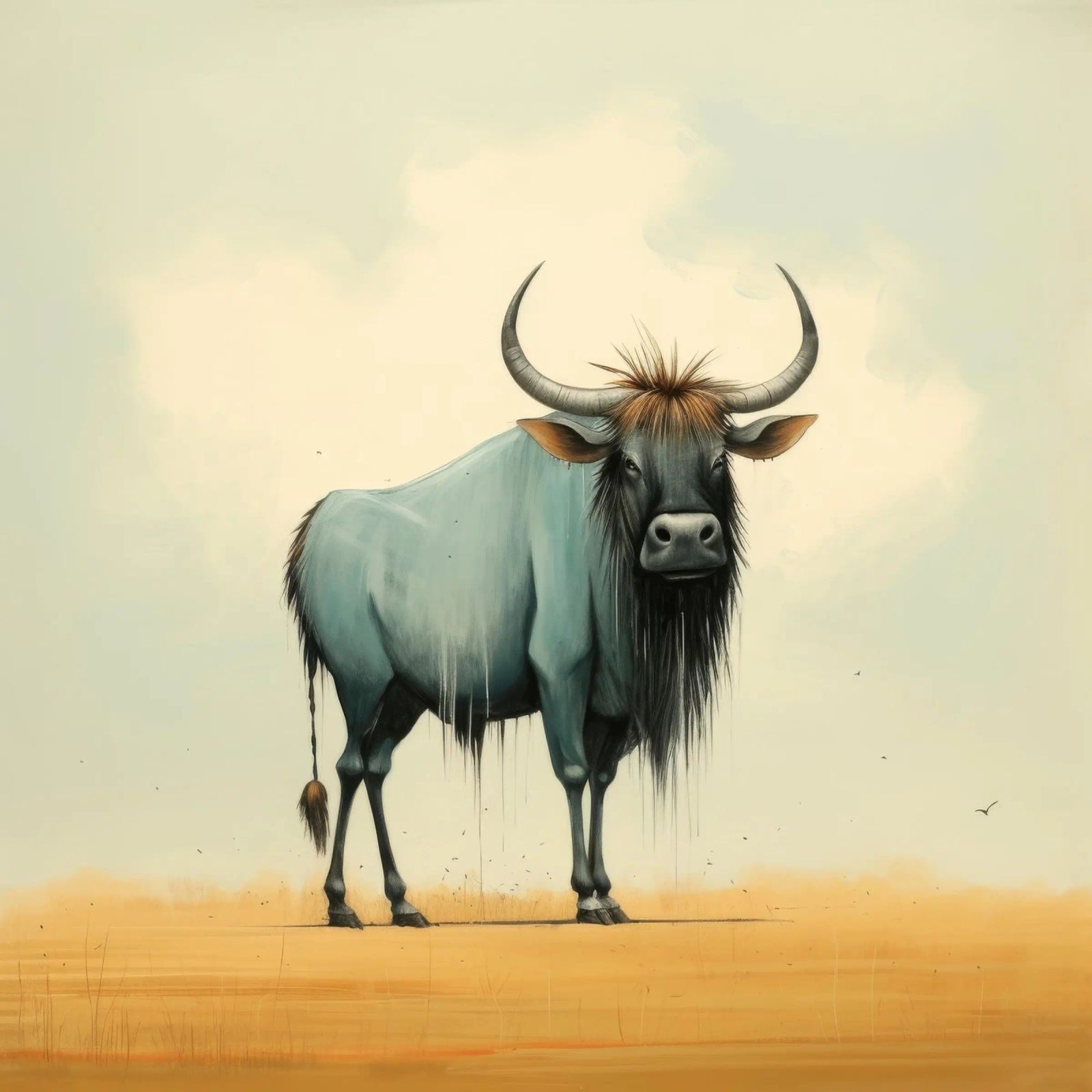 Minimal Wildebeest 2 plexiglass da Minimal Animal Art