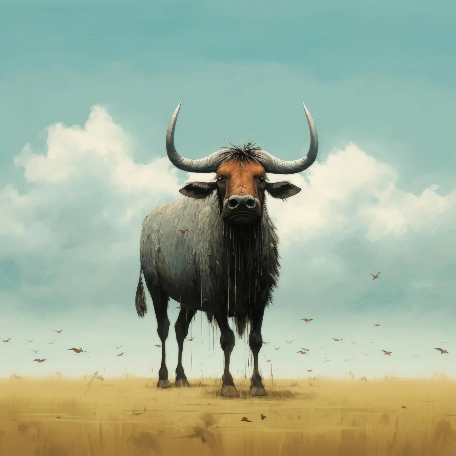 Minimal Wildebeest 3 plexiglass da Minimal Animal Art