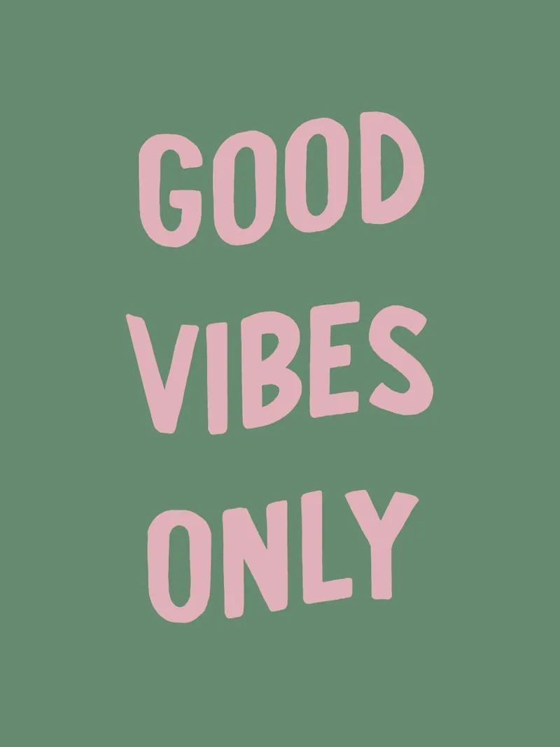 Tipografia con citazioni Good Vibes Only pellicola backlit da Peaches Art Prints
