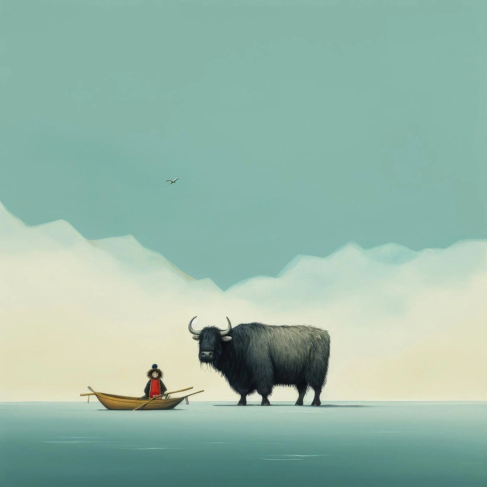 Minimo Yak 2 pellicola backlit da Minimal Animal Art