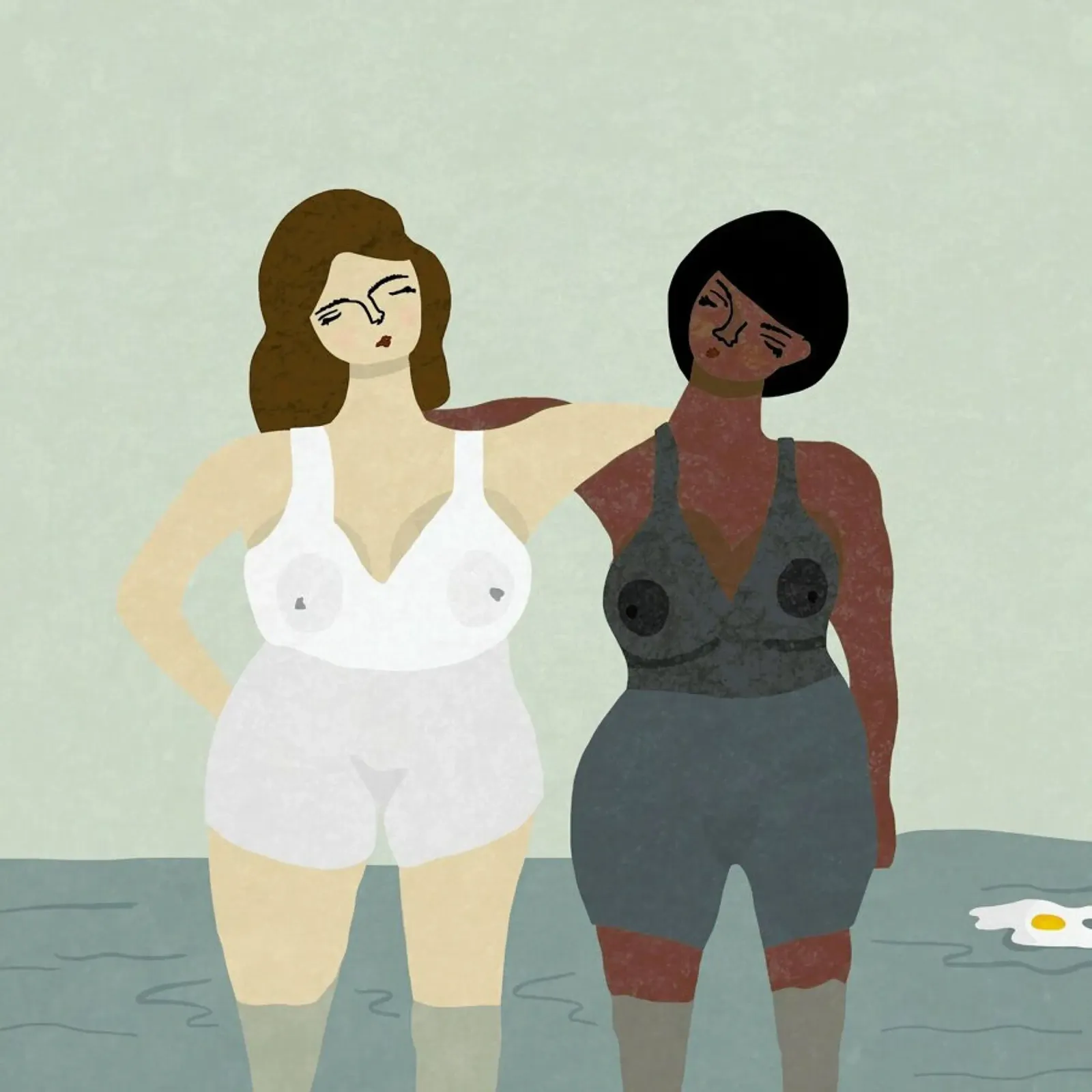 Besties Poster mit Holzrahmen von Amalia Restrepo