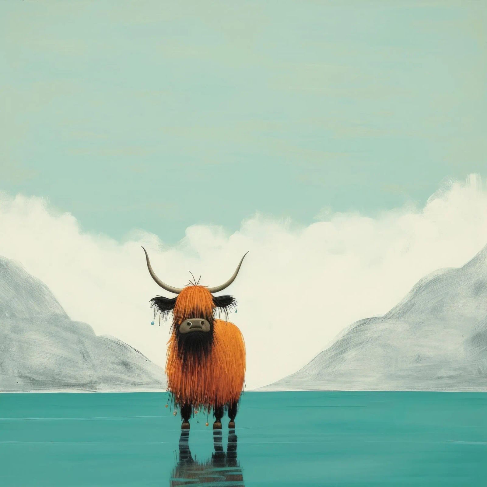 Minimo Yak 1 pellicola backlit da Minimal Animal Art