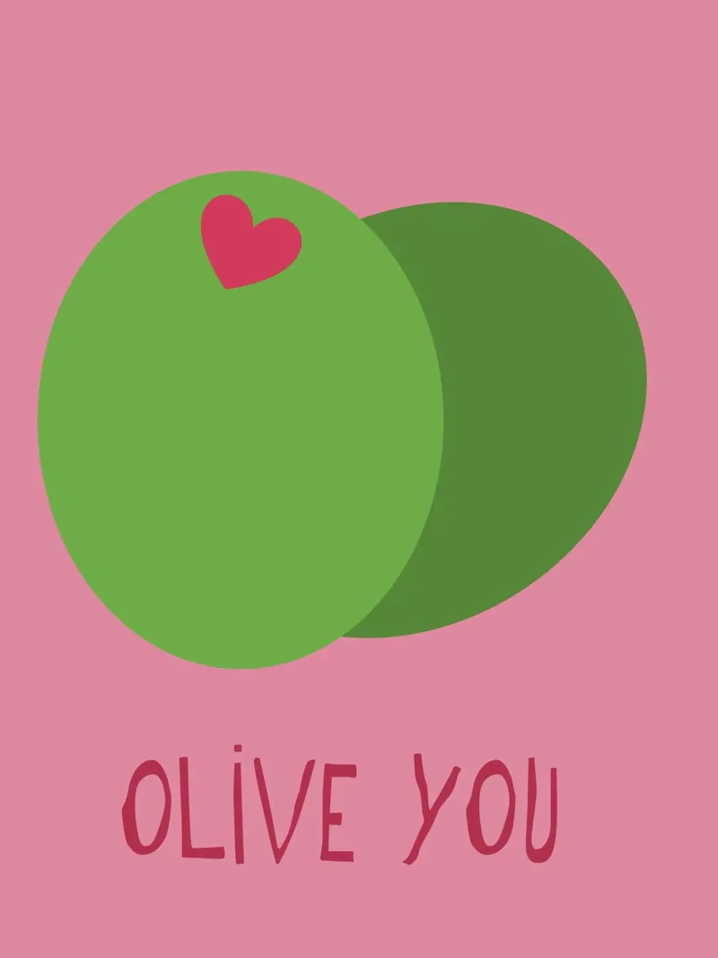 Olive You tela con Cornice a cassetta da LisaArtes