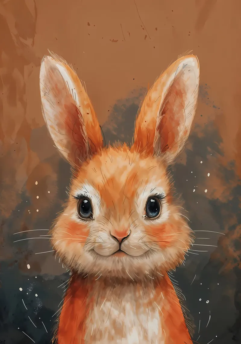 Charm Auburn Bunny_ Gioia in acquerello pellicola backlit da Manh beo