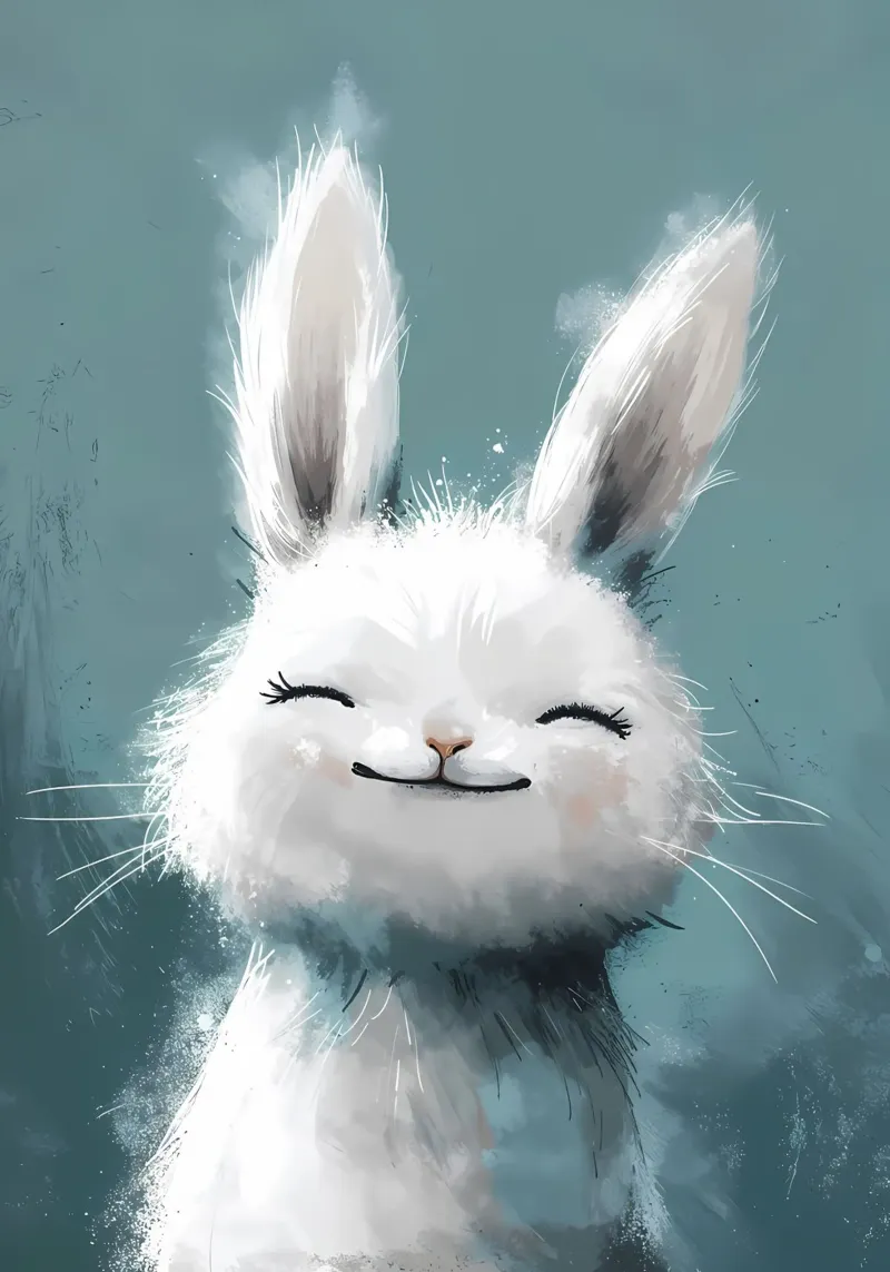 Blissful Bunny_ Sorrisi sereni in colori pastello pellicola backlit da Manh beo