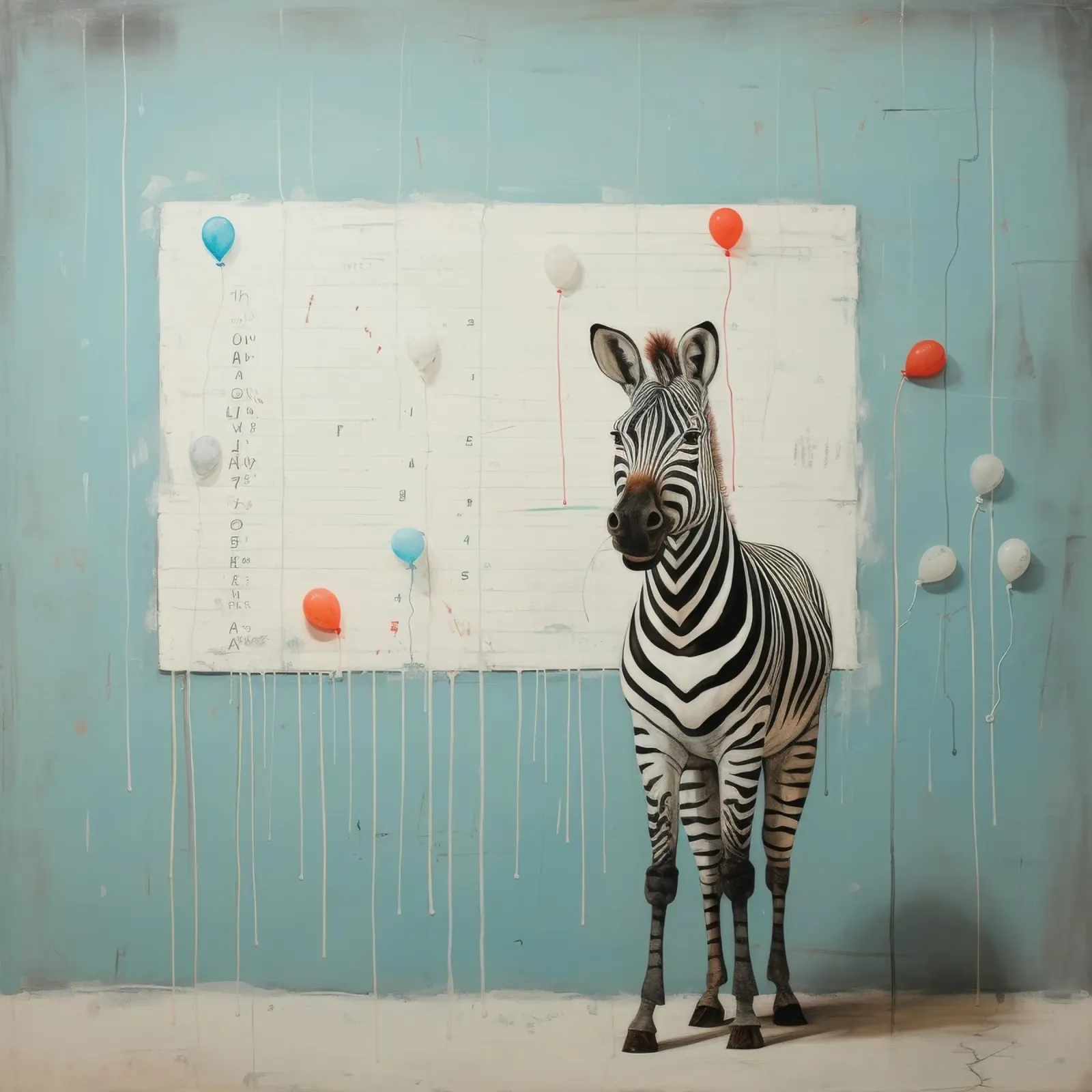 Zebra minimale 4 pellicola backlit da Minimal Animal Art