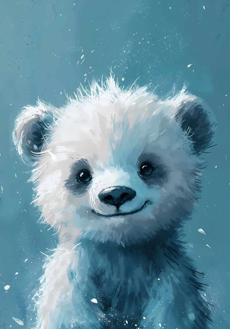 Orso azzurro delle meraviglie poster con telaio in legno da Manh beo