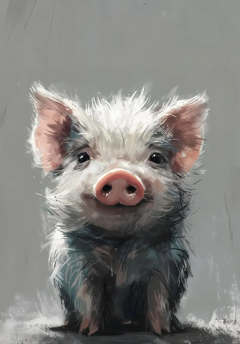 Charming Piglet Art alu-dibond by Manh beo