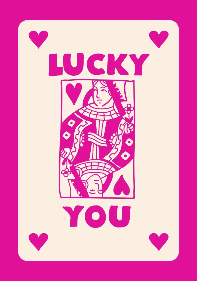 Regina di cuori - Design di carte da gioco Pop Art poster con telaio in plastica da Studio Mooodz