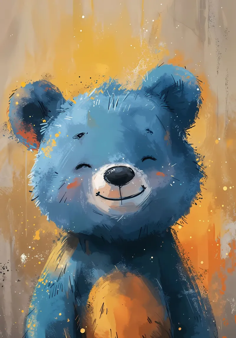 Orso blu allegro pellicola backlit da Manh beo