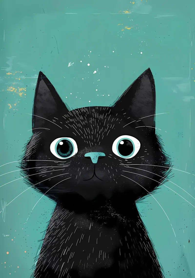 Occhi di gatto curiosi poster con telaio in plastica da Manh beo