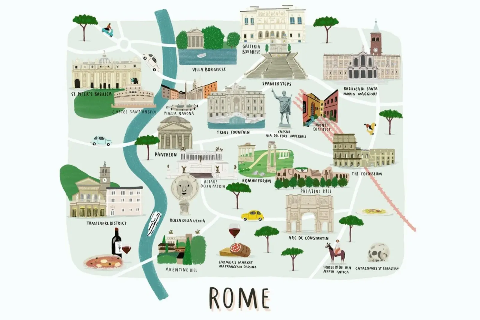 Mappa di Roma carta hahnemühle da Alex Foster
