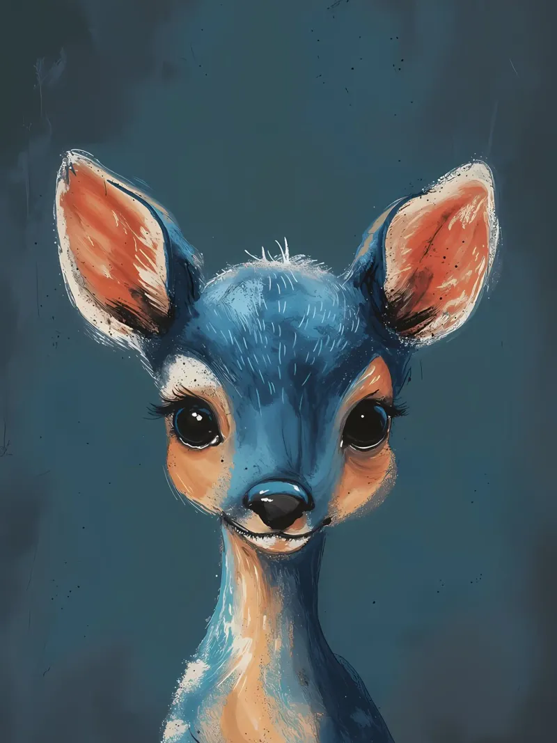 Portrait d'un gentil fauve poster avec cadre en bois de Manh beo