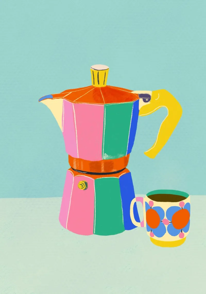 Cafetiere poster con telaio in legno da GigiRosado