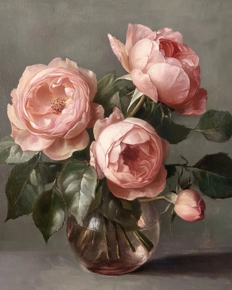 Rosa Rosa Romantico Vintage Botanico Floreale Amore Valentines poster da Gentle Echoes Art