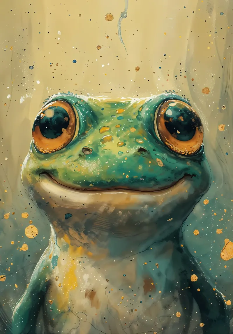 Rana de ojos dorados hahnemühle de Manh beo