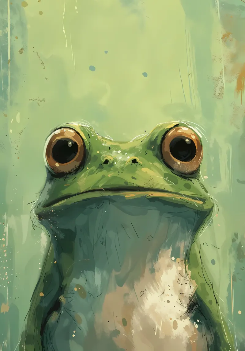 Rana dallo sguardo verde_ Uno sguardo stravagante poster con telaio in plastica da Manh beo