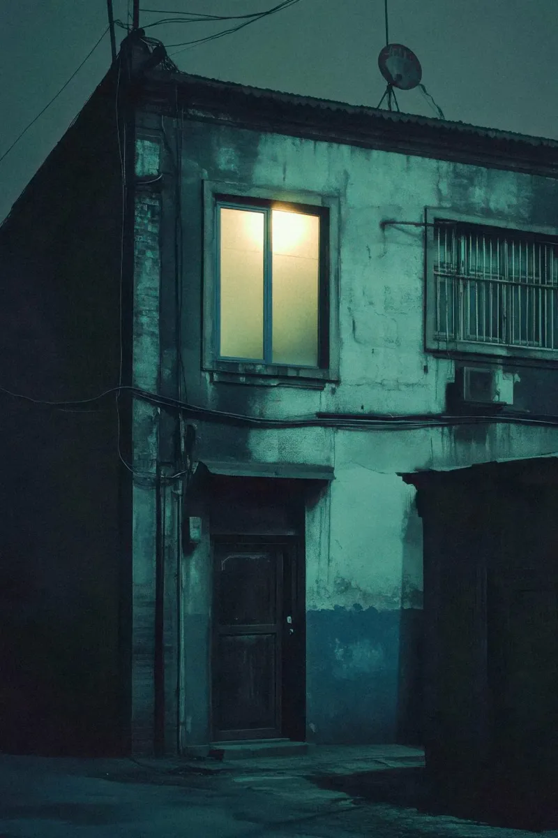 Lone Window in Beijing: A Glimmer in the Darkness canvas by By Night