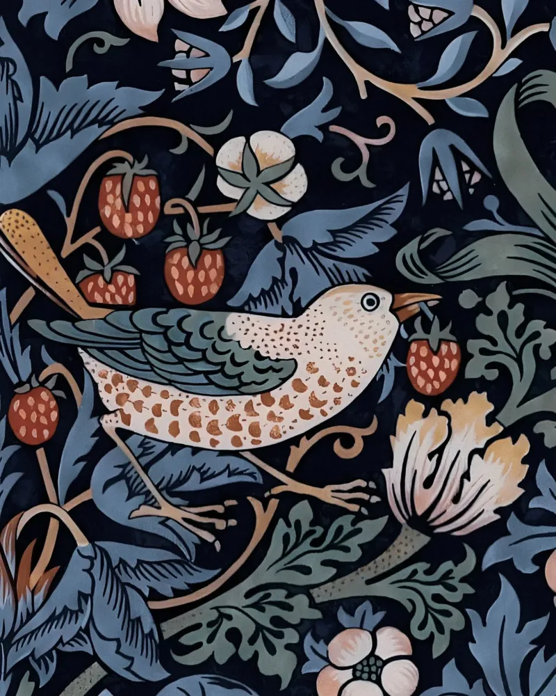 William Morris - Ladro di fragole poster con telaio in alluminio da William Store