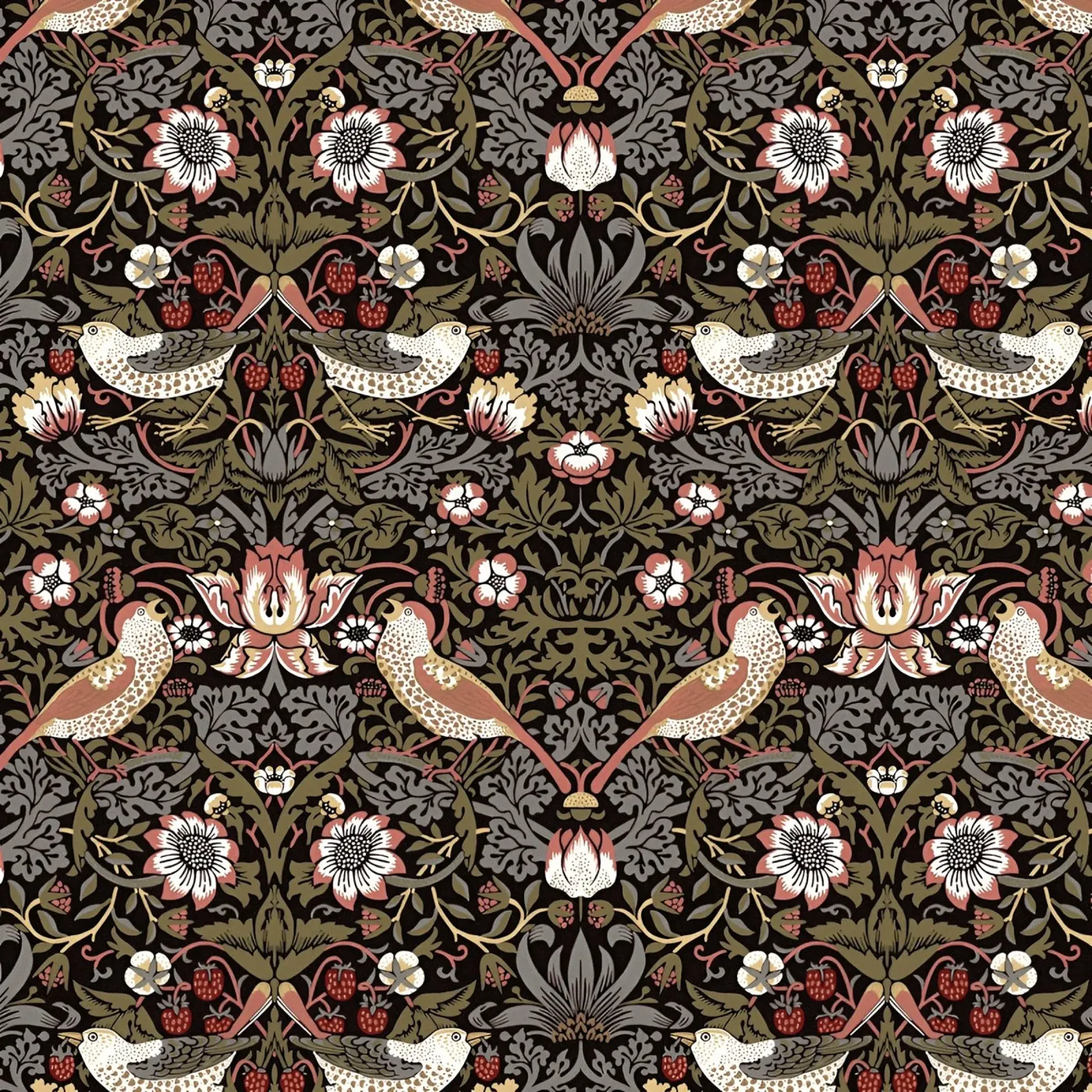 William Morris Strawberry Thief pattern canvas with Floater frame by William Store