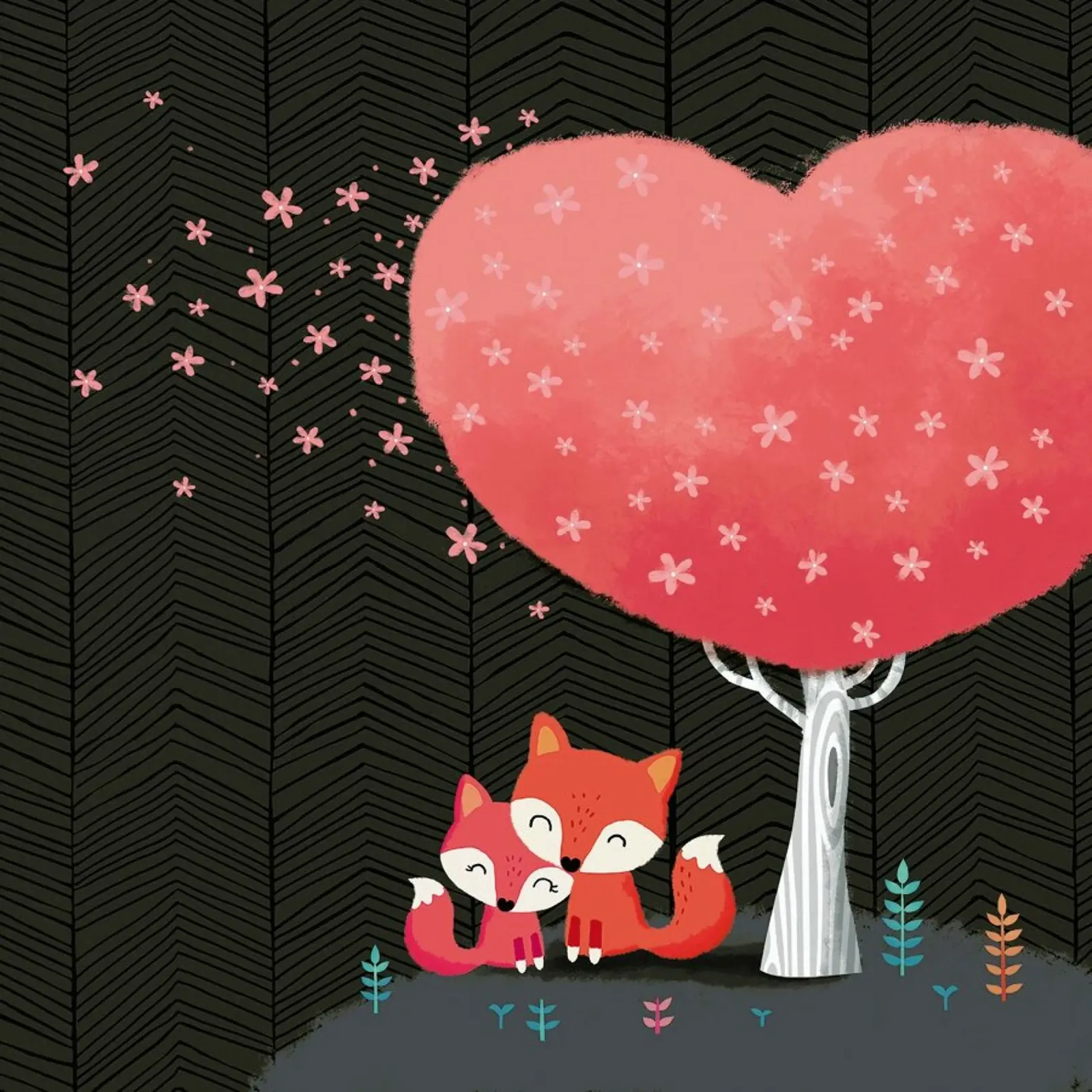 Foxes with Blossom pellicola backlit da DinoMike