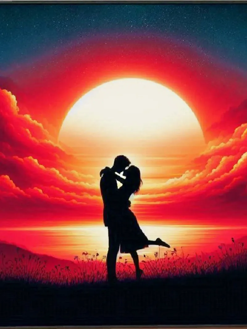 sussurro del tramonto poster con telaio in plastica da ZARAH