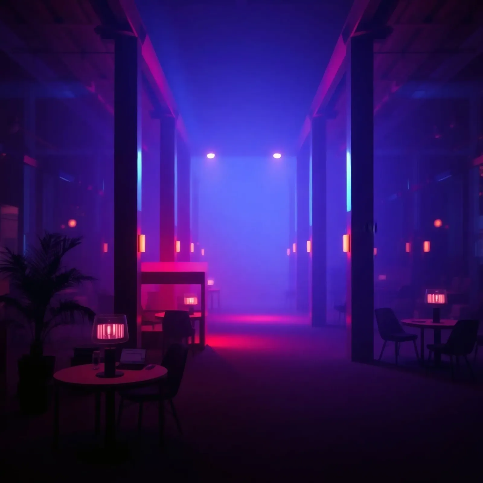 Luogo unico e suggestivo con illuminazione colorata pellicola backlit da DesignDoodle