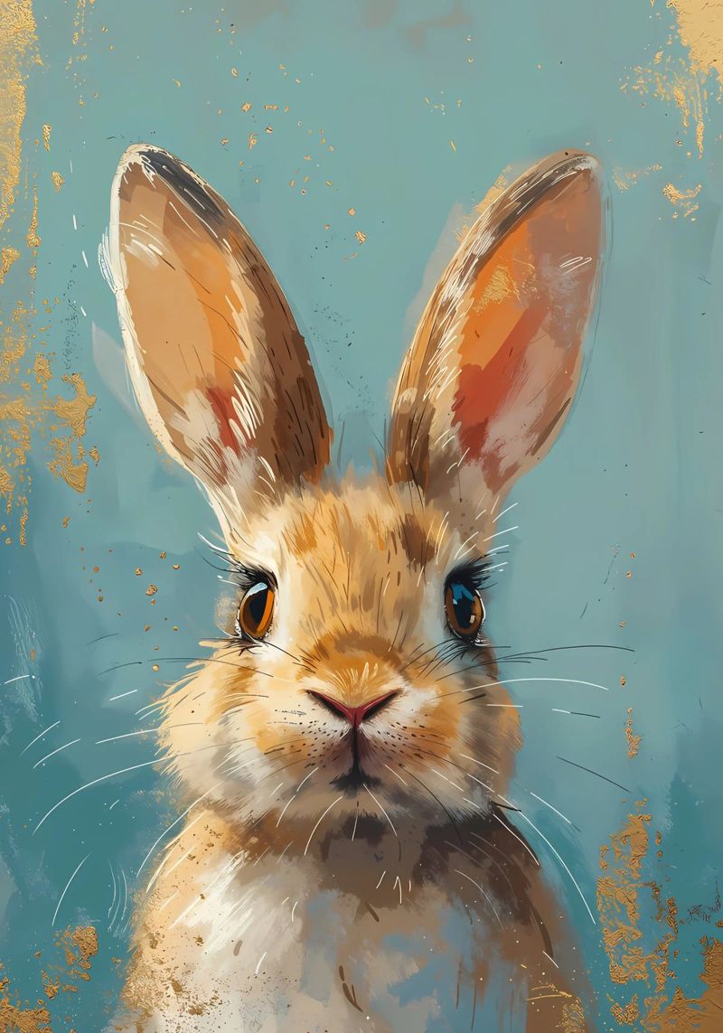 Serene Rabbit Gaze poster by Manh beo