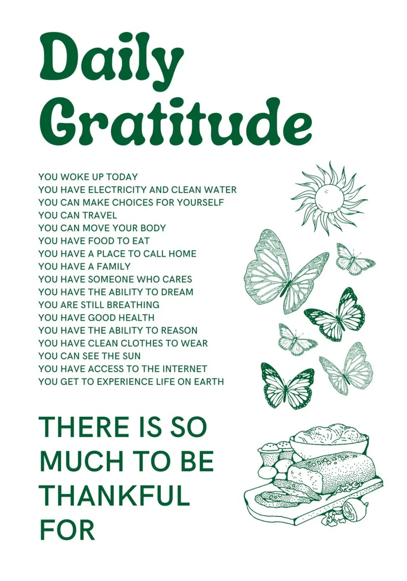 Gratitudine quotidiana per una mentalità positiva poster con telaio in alluminio da QuooodZ by MooodzArt