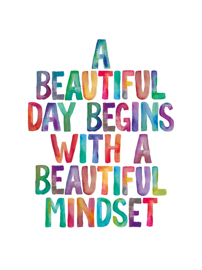Een mooie dag begint met een mooie instelling Regenboogtype canvas van THE MOTIVATED TYPE