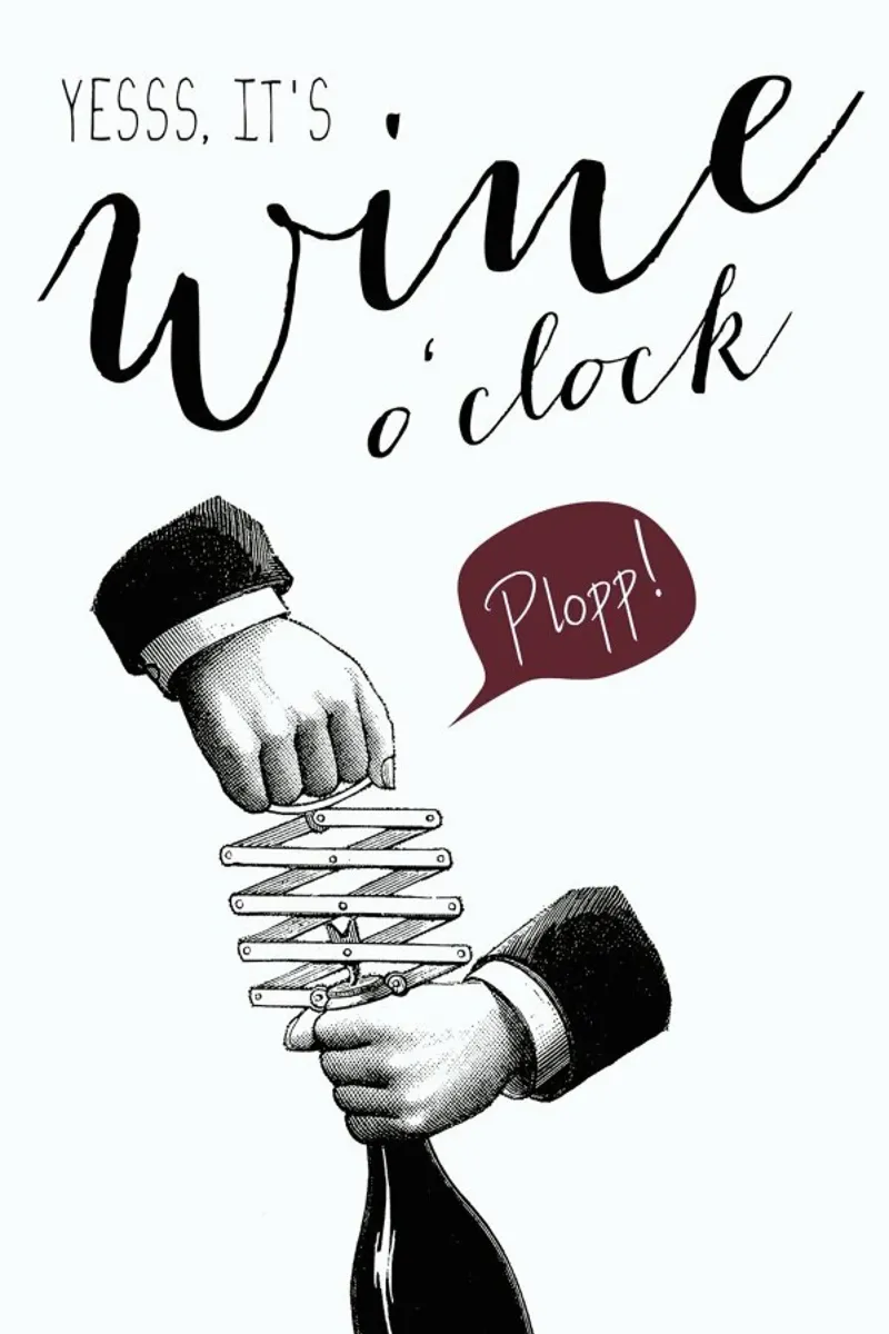 Wine o'clock Leinwand von Amy & Kurt