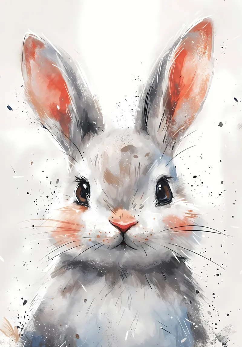 Whiskered Fluff - Gentle Bunny Art hahnemühle by Manh beo